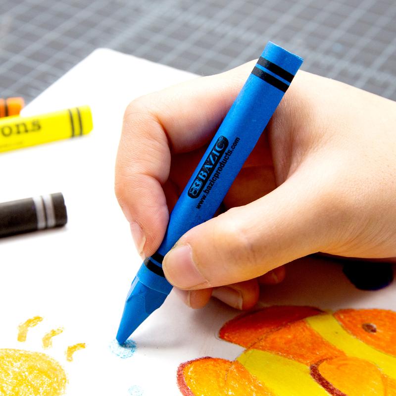 BAZIC Premium Jumbo Triangle Crayons (8/Pack)