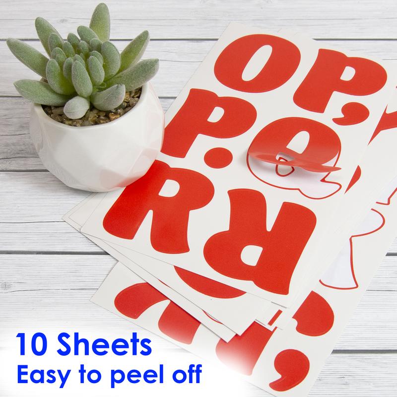 BAZIC 2" Assorted Color Alphabet & Numbers Stickers (10 Sheets)