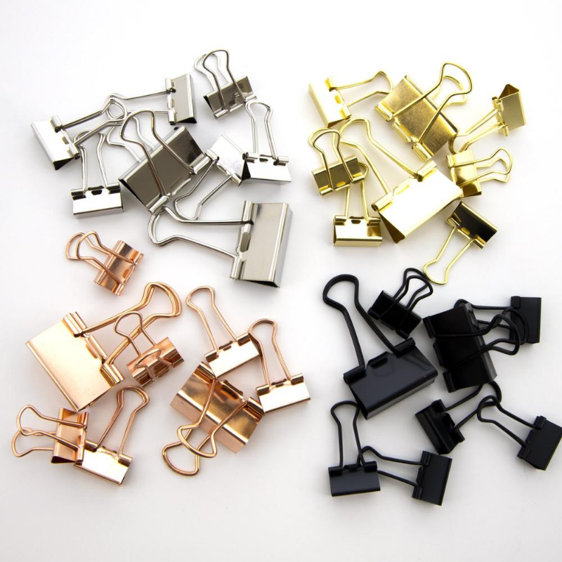 BAZIC Assorted Size Satin Binder Clip (8/Pack)