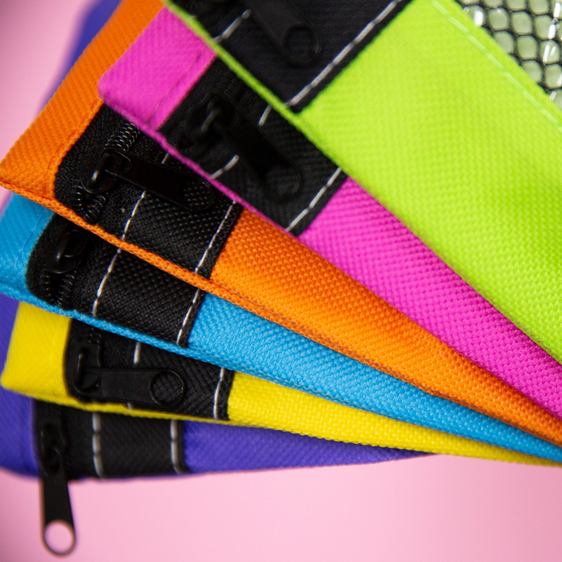 BAZIC Bright Color 3-Ring Pencil Pouch w/ Mesh Window