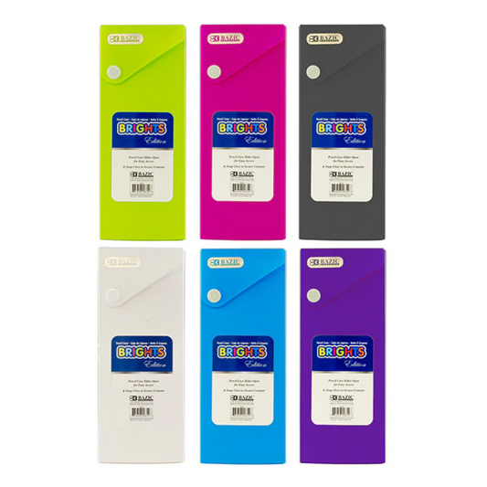 BAZIC Bright Color Slider Pencil Case Display