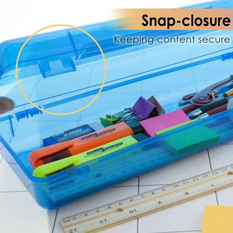 Color Pencil Ruler Box BAZIC Bright Colour Ruler Length Multipurpose Utility Box / Pencil Case ...