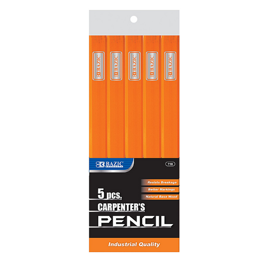 BAZIC Carpenter's Pencil (5/Pack)