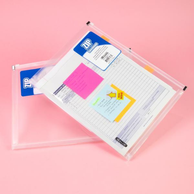 BAZIC Clear Letter Size Zip Envelope