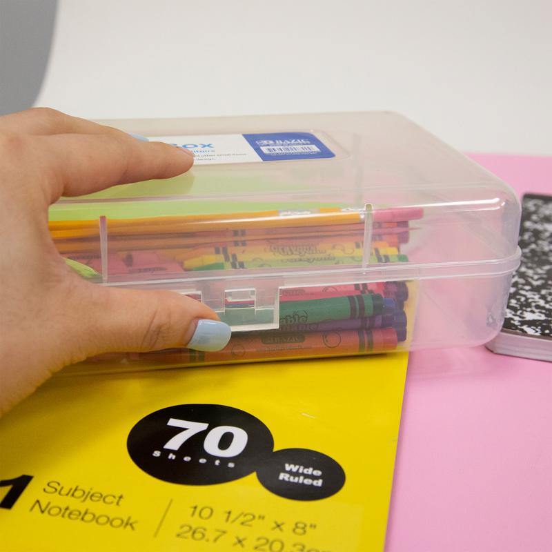 BAZIC Clear Plastic Multipurpose Utility Box / Pencil Case