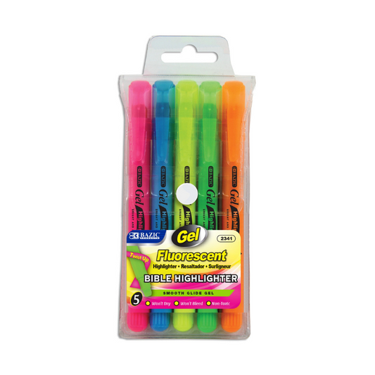 BAZIC 5 Colour Gel Fluorescent Highlighter