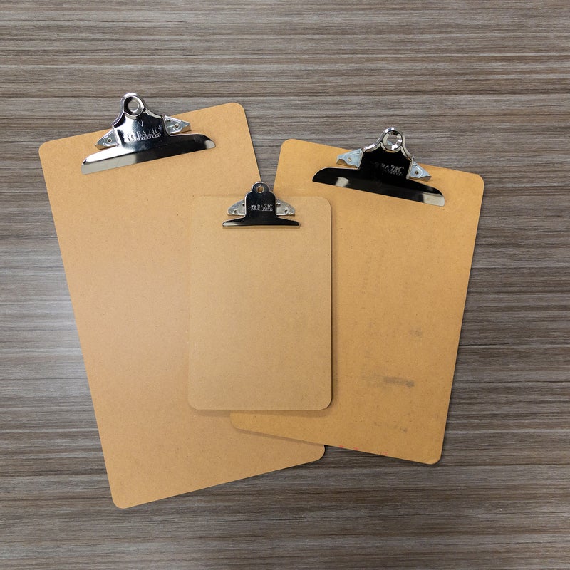 BAZIC Memo Size Hardboard Clipboard w/ Sturdy Spring Clip