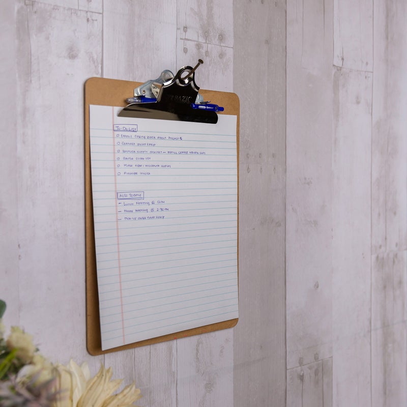 BAZIC Memo Size Hardboard Clipboard w/ Sturdy Spring Clip