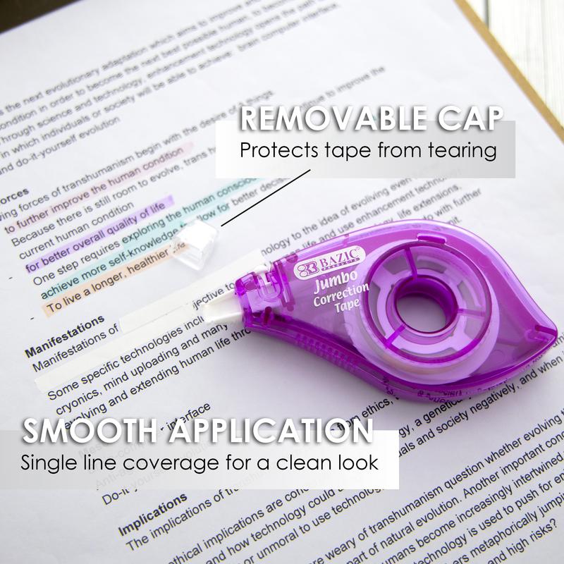 BAZIC 5 mm x 394" Jumbo Correction Tape w/ Two Way Applicator