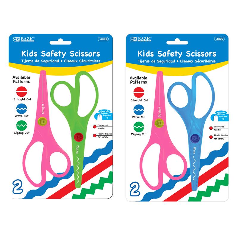 BAZIC 5 1/2" Kid's Safety Scissors (2/Pack)