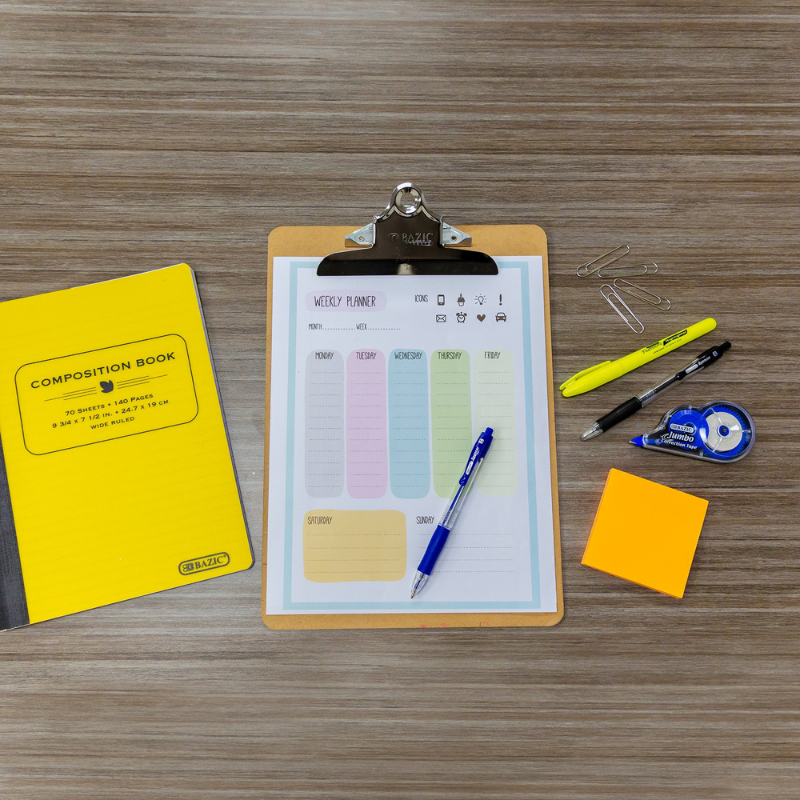 BAZIC Legal Size Hardboard Clipboard w/ Sturdy Spring Clip