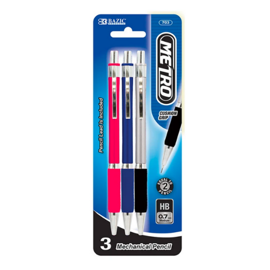 BAZIC Metro 0.7mm Mechanical Pencil (3/Pack)