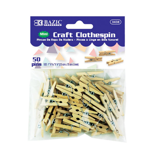 BAZIC Mini Natural Clothes Pin (40/Pack)