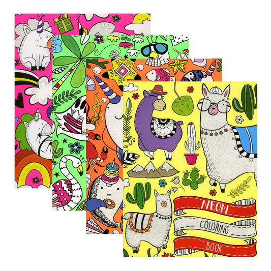 BAZIC Neon Covered Advanced Coloring Books