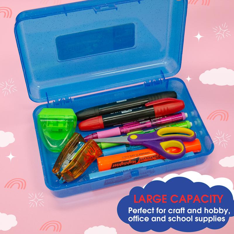 BAZIC Glitter Plastic Multipurpose Utility Box / Pencil Case