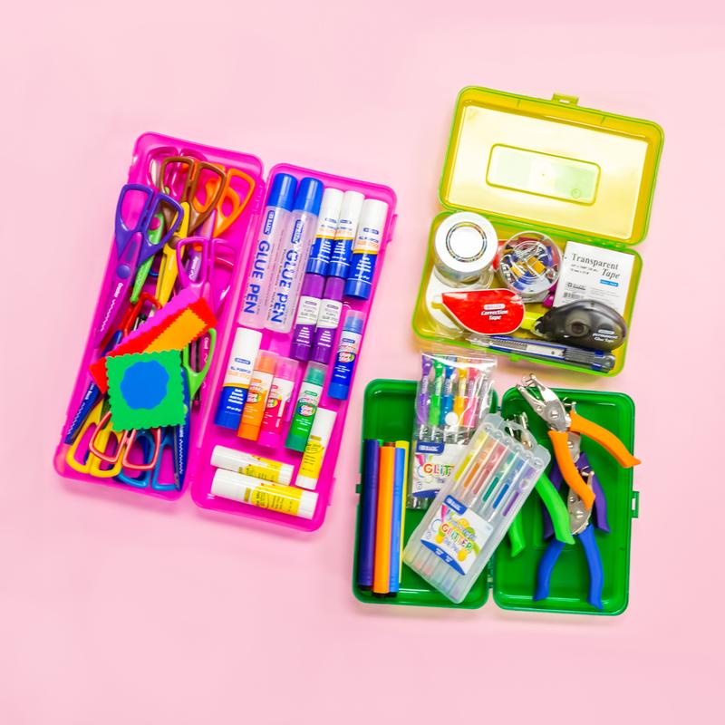 BAZIC Glitter Plastic Multipurpose Utility Box / Pencil Case