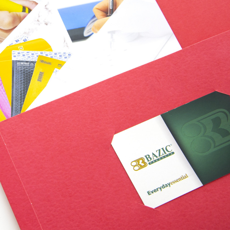 BAZIC Premium Assorted Colour 2-Pocket Portfolio
