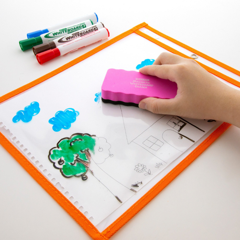 BAZIC Reusable Dry Erase Pockets