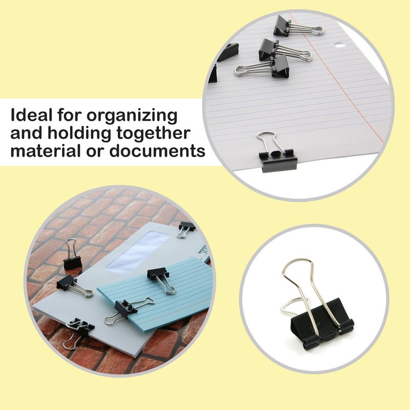 BAZIC Small 3/4" (19mm) Black Binder Clip (12/Pack)