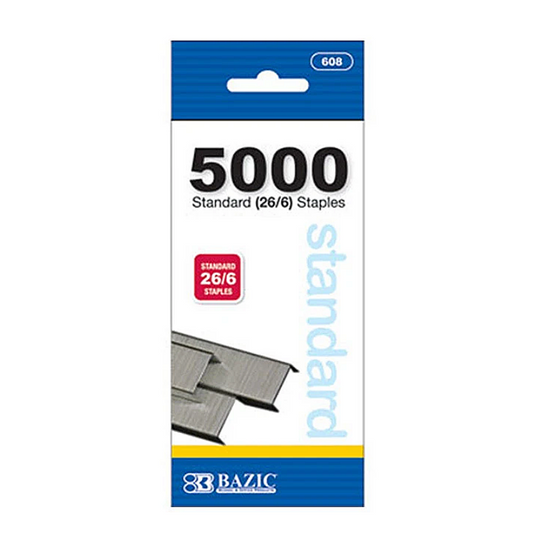 BAZIC Standard (26/6) Staples (5000/Pack)