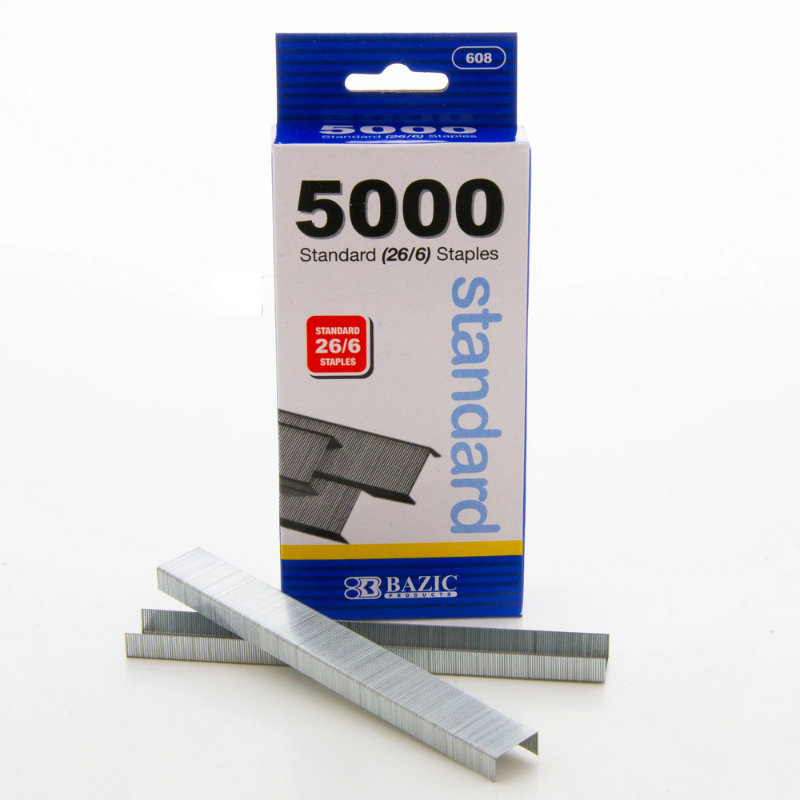 BAZIC Standard (26/6) Staples (5000/Pack)