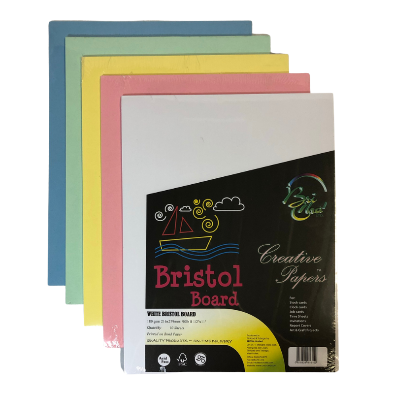 BriCha 180gsm Bristol Board (10 Sheets) - 8.5" x 11"
