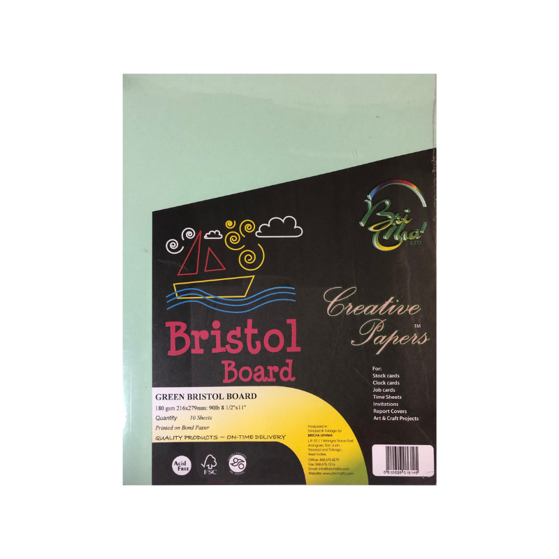 BriCha 180gsm Bristol Board (10 Sheets) - 8.5" x 11"