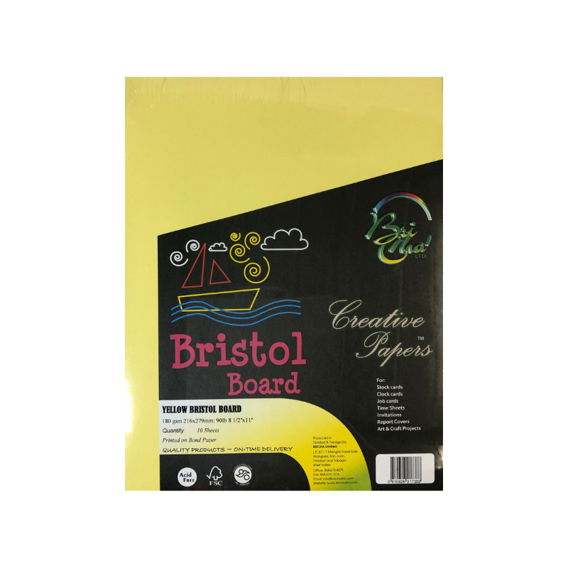 BriCha 180gsm Bristol Board (10 Sheets) - 8.5" x 11"