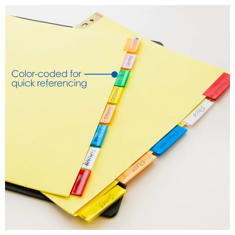 BAZIC Canary Paper Dividers with 5 Insertable Colour Tabs