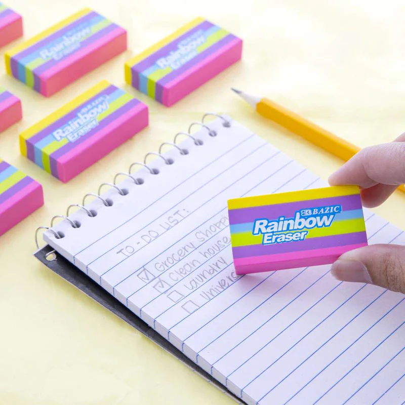 BAZIC Rainbow Eraser (4/Pack)