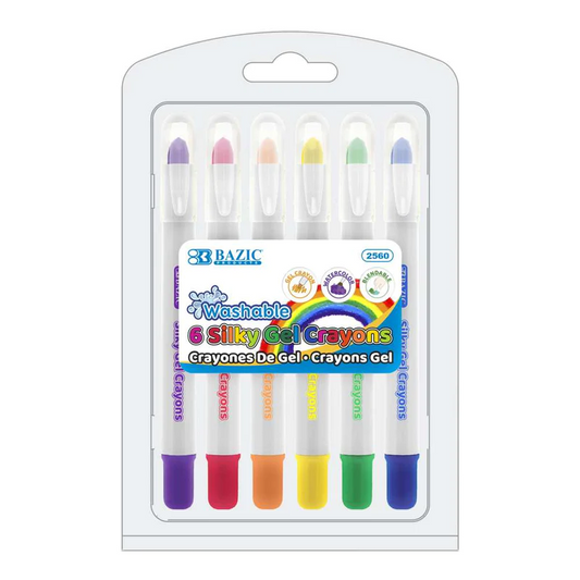 BAZIC Silky Gel Crayons (6/Pack)