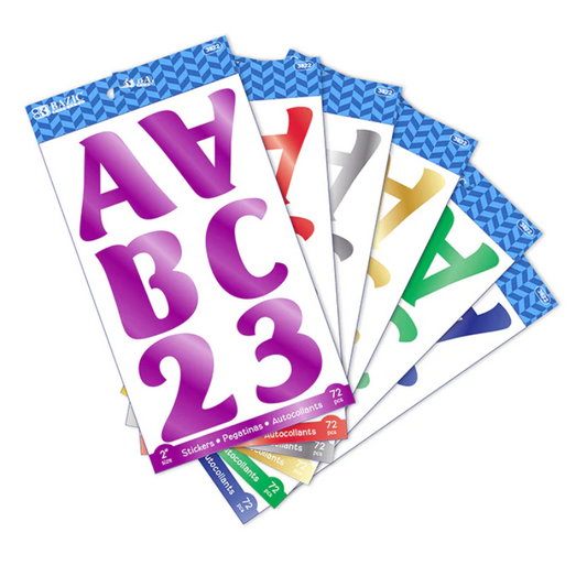 BAZIC 2" Metallic Alphabet & Number (10 Sheets)