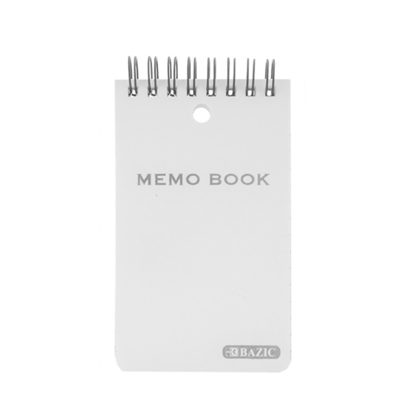 BAZIC 3" x 5" Poly Cover Top Bound Spiral Memo Book (100 Sheets)