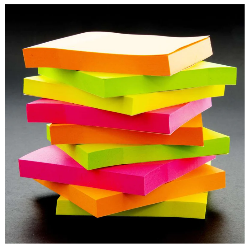 BAZIC 90 Sheets 3" X 3" Neon Stick On Notes (12/Pack)