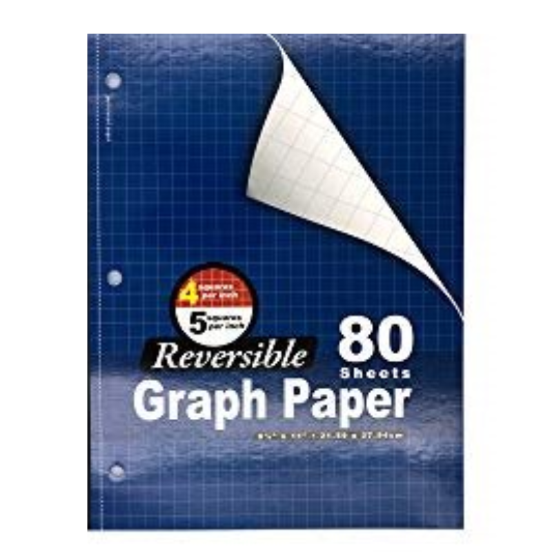 BAZIC 4/5" Quad Ruled Graph Paper Notebook (80 Sheets)