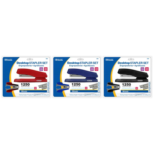 BAZIC Desktop Stapler Office Set