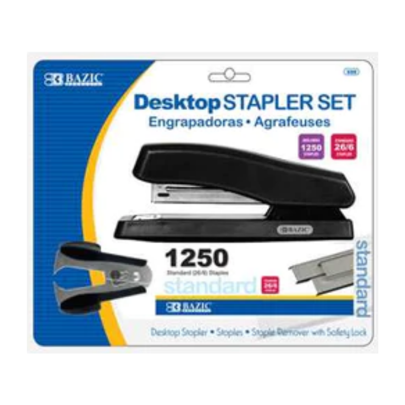 BAZIC Desktop Stapler Office Set