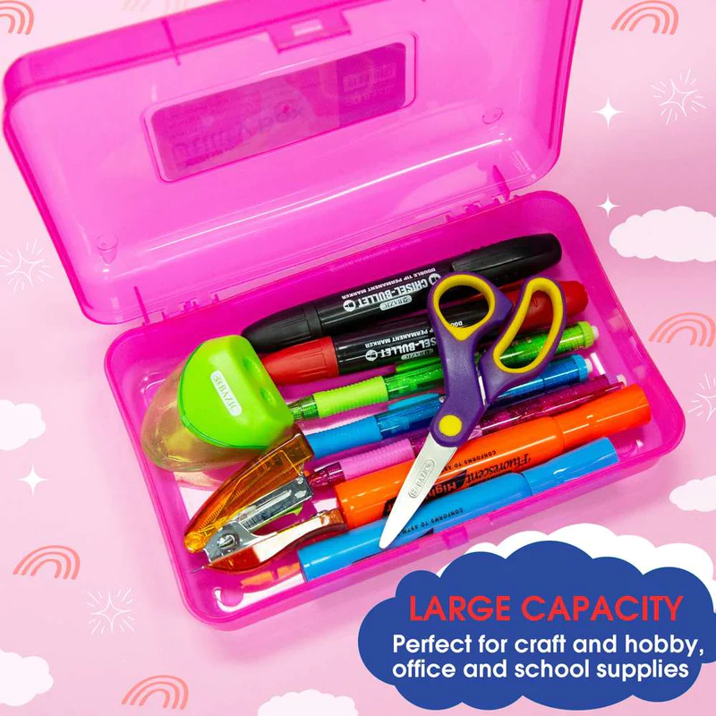 BAZIC Bright Colour Multipurpose Utility Box / Pencil Case