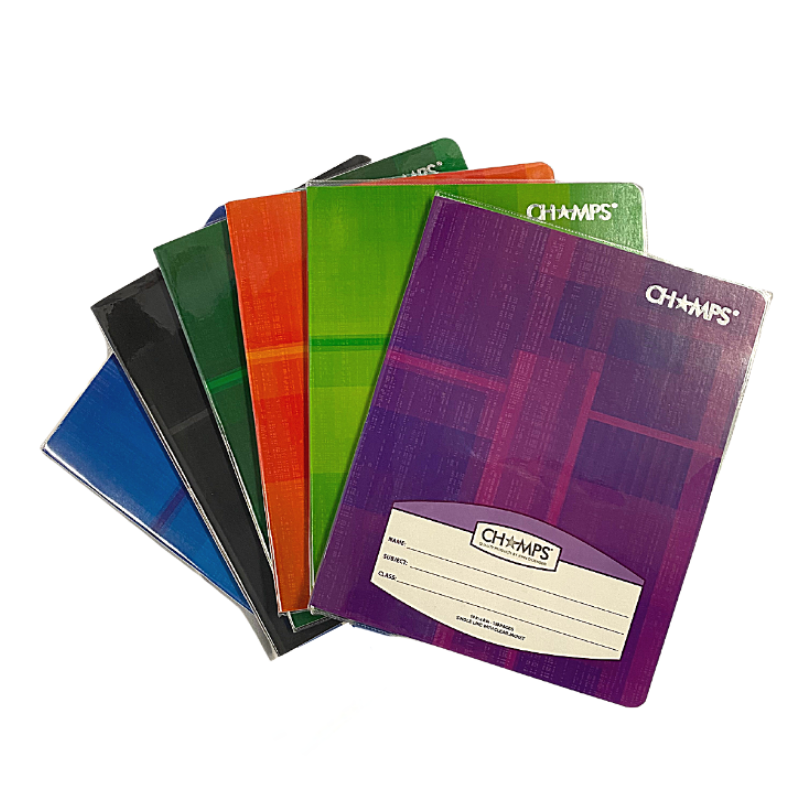 Champs Exercise Book With Clear Jacket Cover - Single Line - 10" x 8" - 60shts / 120pgs