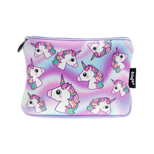 Fringoo Large Soft Neoprene Pencil Case - Hologram Unicorn