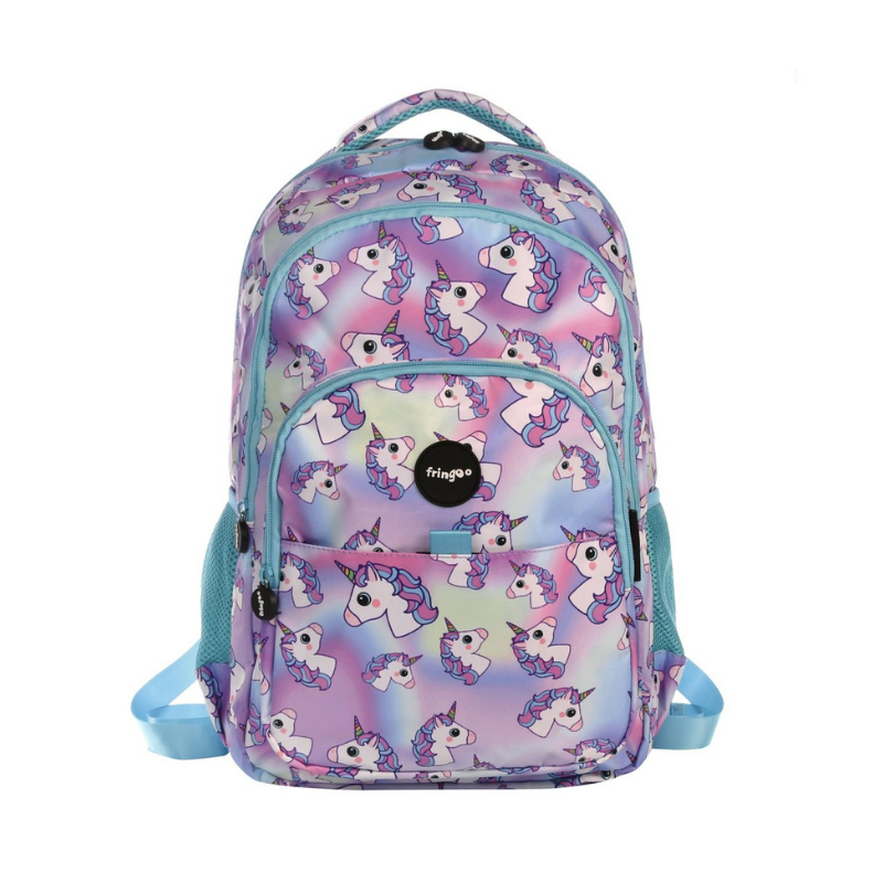 Fringoo Multi-Compartment Backpack - Hologram Unicorns