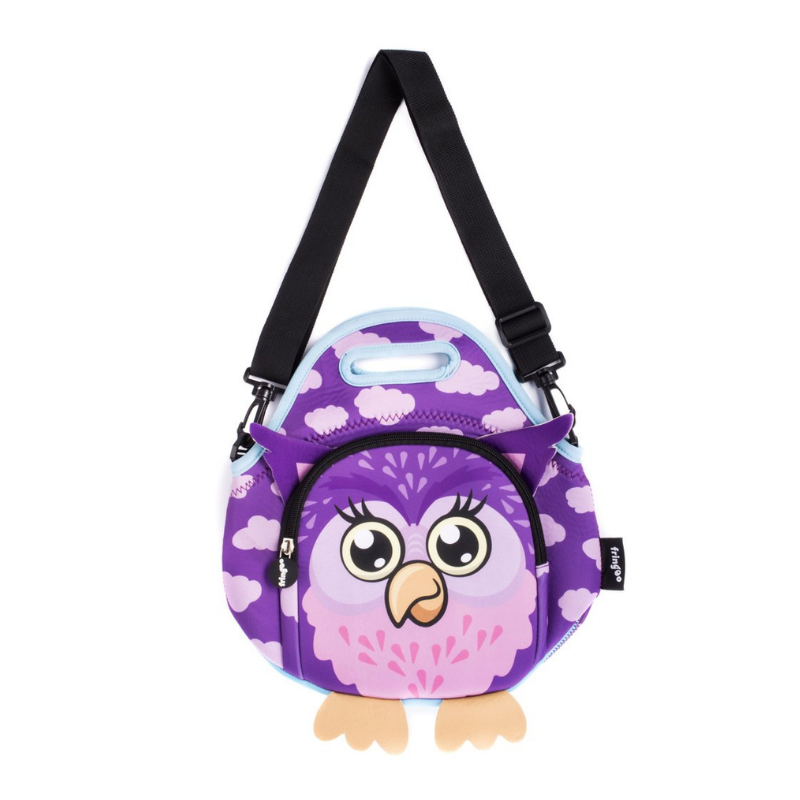 Fringoo Neoprene Lunch Bag - Owl Violet