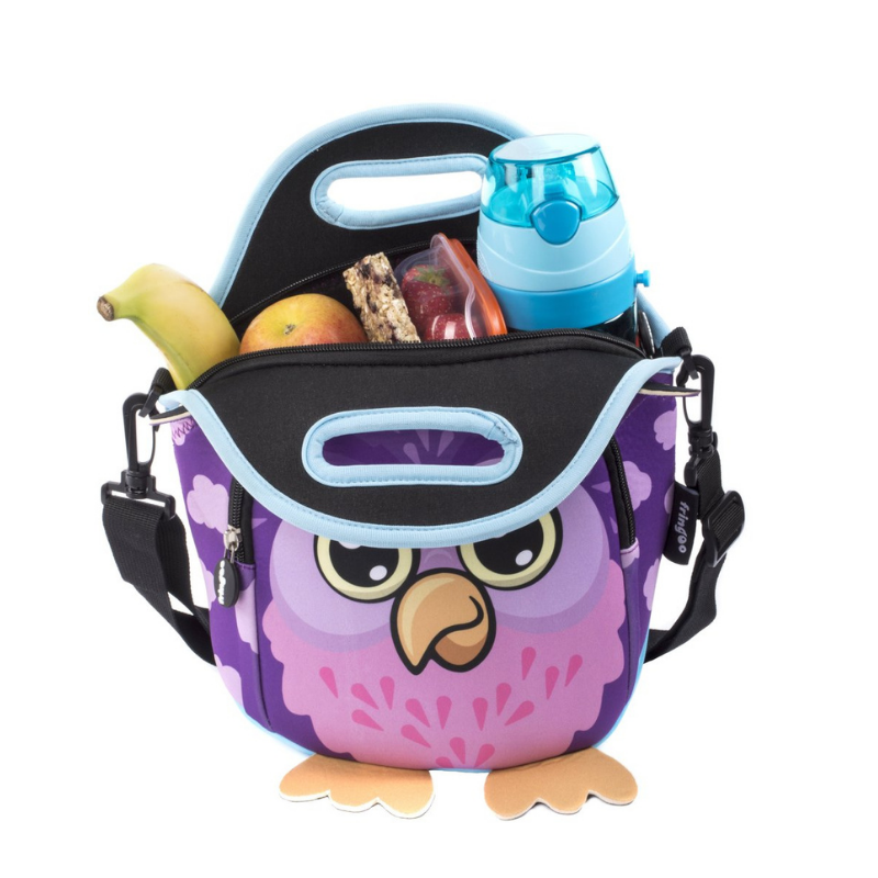 Fringoo Neoprene Lunch Bag - Owl Violet