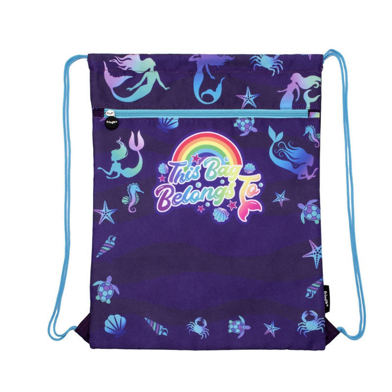 Fringoo Personalised Drawstring Bag - Purple Mermaids