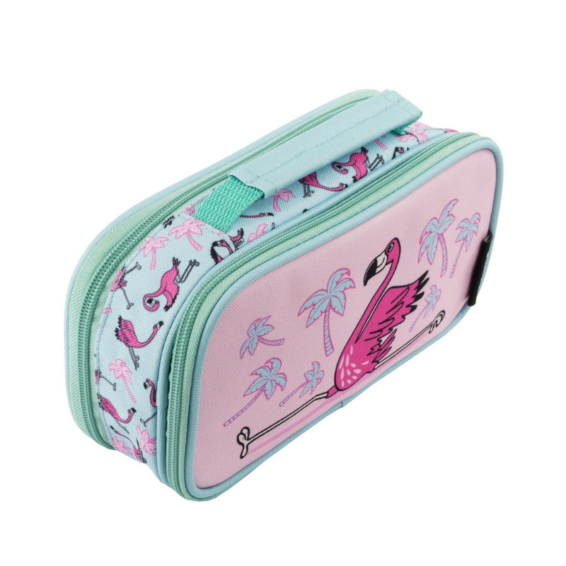 Fringoo Two Compartment Pencil Case - Flamingo