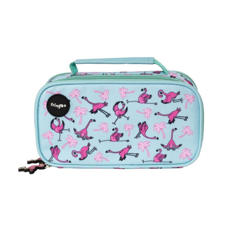 Fringoo Two Compartment Pencil Case - Flamingo