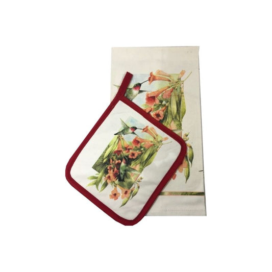 Humming Bird Pot Holder & Towel Set