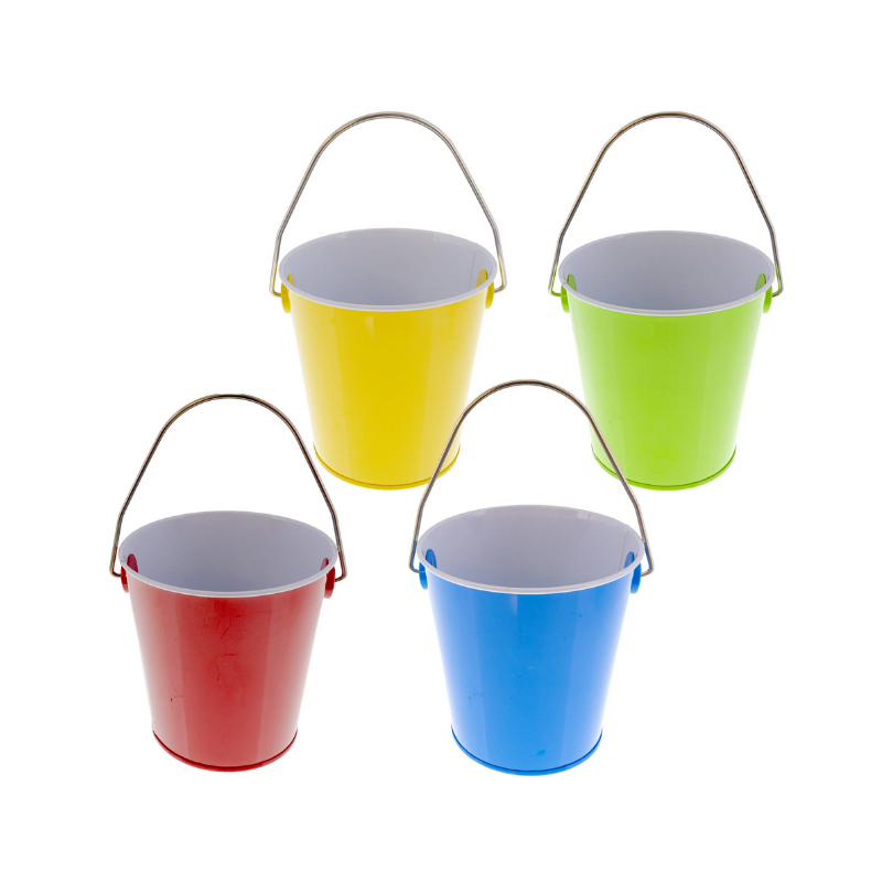 BAZIC Mini Tin Pail with Handle 4" X 4"