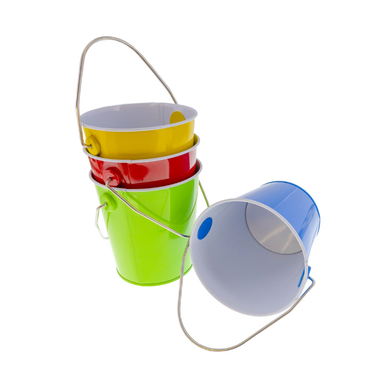 BAZIC Mini Tin Pail with Handle 4" X 4"