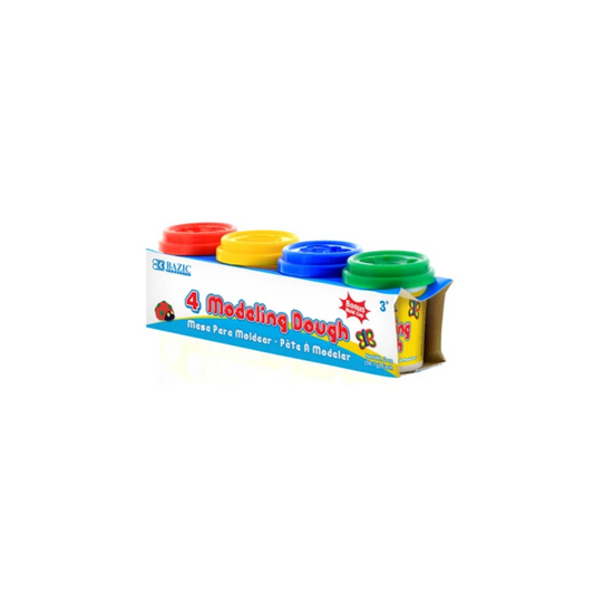 BAZIC 2oz Multicolour Modeling Dough (4/Pack)